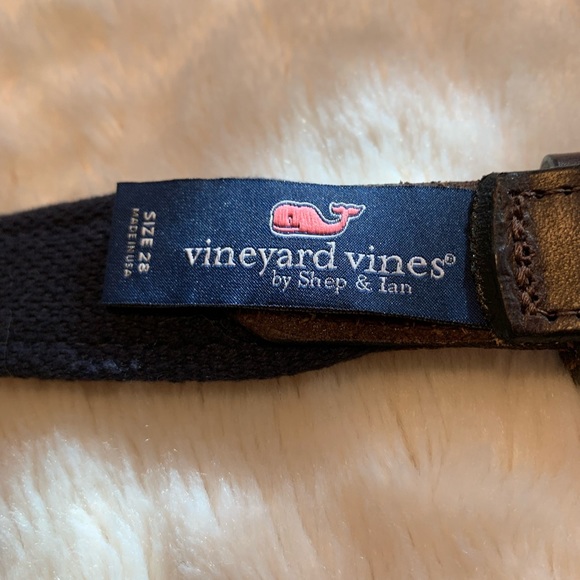 VINEYARD VINES canvas-leather belt  pink fabric whale detailing LNWOT si… - Picture 4 of 7
